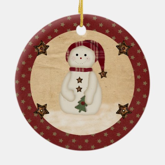 Prim Country Snowman Ornament (Hinten)