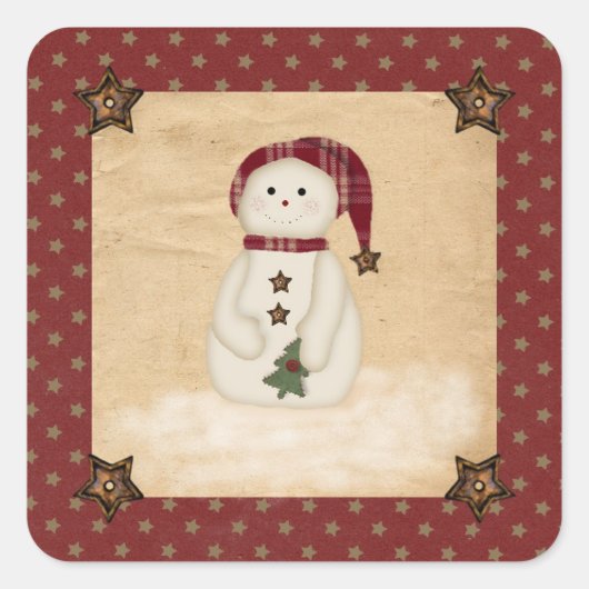Prim Country Snowman Sticker (Vorderseite)