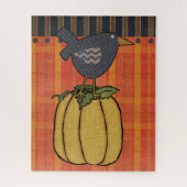 Prim Crow auf Pumpkin | Herbst Puzzle (Vertikal)