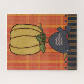 Prim Crow auf Pumpkin | Herbst Puzzle (Horizontal)