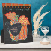 Prim Crow Patchwork Pumpkin Happy Thanksgiving Fotoplatte (Seite)