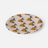 Prim Crows and Pumpkins Custom Paper Tellers 7" Pappteller (Schrägansicht)