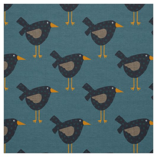 Prim Crows Fabric, whimsical Crows Stoff (Muster)