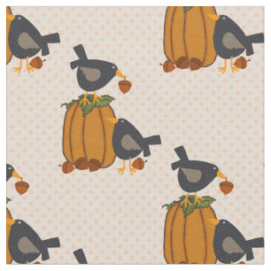 Prim Crows und Pumpkins Stoff
