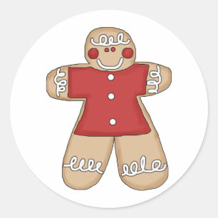 Prim Gingerbrot Weihnachtskoch Runder Aufkleber