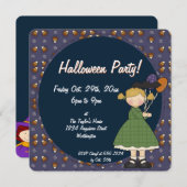 Prim Halloween Kid's Party Einladung Mädchen 4 (Vorne/Hinten)