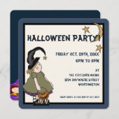 Prim Hexe-Halloween-Party Einladung (Vorne/Hinten)