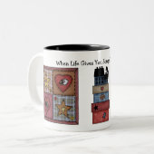 Prim Quilt Patchwork Zweifarbige Tasse (Vorderseite Links)