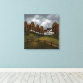 Prim Saltbox House Bäume und Hügel Leinwanddruck (Insitu (Holzboden))