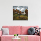 Prim Saltbox House Bäume und Hügel Leinwanddruck (Insitu (Wohnzimmer))