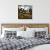 Prim Saltbox House Bäume und Hügel Leinwanddruck (Insitu (Schlafzimmer))