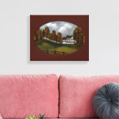 Prim Saltbox House Hills and Trees Beautiful Leinwanddruck (Insitu (Wohnzimmer))