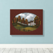Prim Saltbox House Hills and Trees Beautiful Leinwanddruck (Insitu (Holzboden))