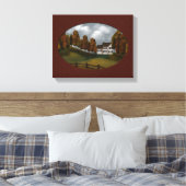 Prim Saltbox House Hills and Trees Beautiful Leinwanddruck (Insitu (Schlafzimmer))