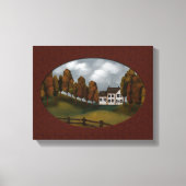 Prim Saltbox House Hills and Trees Beautiful Leinwanddruck (Vorderseite)