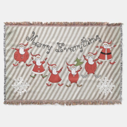 Prim Santas Merry Everything Wurfdecke Decke (Vorderseite)