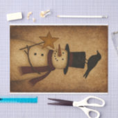 Prim-Schneemann und Krähe Seidenpapier (Handwerk)