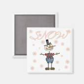 Prim Snowman Tshirts und Geschenke Magnet (Vorderseite/Rückseite)
