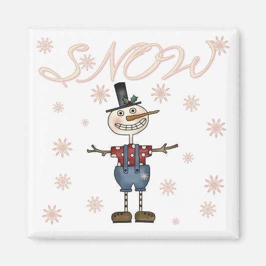 Prim Snowman Tshirts und Geschenke Magnet (Vorne)
