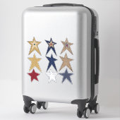 Prim Stars fühlen Burlap Look Spaß Aufkleber (Koffer)