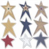 Prim Stars fühlen Burlap Look Spaß Aufkleber (Vorderseite)