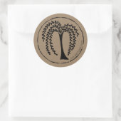 Prim Style Willow Tree Bio Rahmen Runder Aufkleber (Tasche)