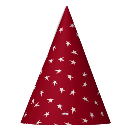 Prim White Stars on Red, 4. Juli Party Hat Partyhütchen (Links)