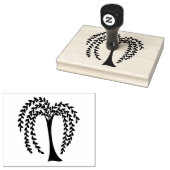 Prim Willow Tree Silhouette, 4" x 5" Gummi Briefma Gummistempel (Stempel)