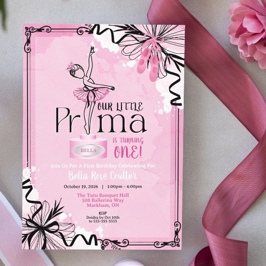 Prima Ballerina Birthday Party Invitation Einladung