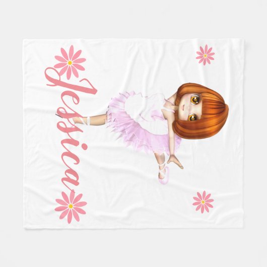 Prima Ballerina Custom Fleecedecke (Vorderseite (Horizontal))