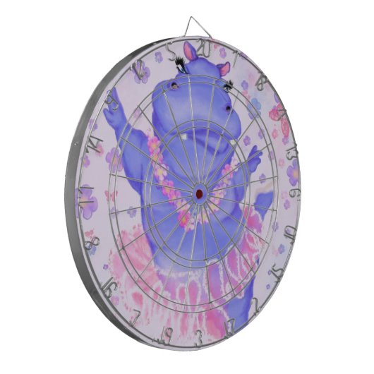 Prima Ballerina Hippo - Bild / Text hinzufügen Dartscheibe (Vorderseite Links)