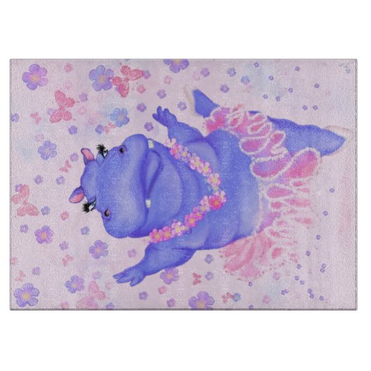 Prima Ballerina Hippo - Happy Dancer Schneidebrett (Vorderseite)