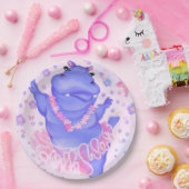 Prima Ballerina Hippo - Ihren Namen / Text hinzufü Pappteller (Party)