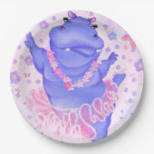 Prima Ballerina Hippo - Ihren Namen / Text hinzufü Pappteller (Vorderseite)