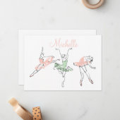 Prima Ballerina Personalisiert Stationery Mitteilungskarte (Vorderseite/Rückseite Beispiel)