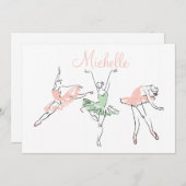 Prima Ballerina Personalisiert Stationery Mitteilungskarte (Vorne/Hinten)
