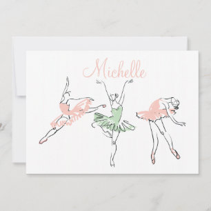 Prima Ballerina Personalisiert Stationery Mitteilungskarte