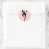 Prima Ballerina Silhouette Runder Aufkleber (Tasche)