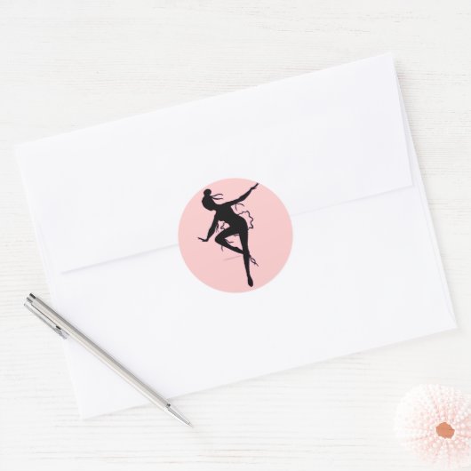 Prima Ballerina Silhouette Runder Aufkleber (Umschlag)