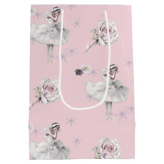 Prima Ballerina Swan und Rose Mittlere Geschenktüte (Rückseite)