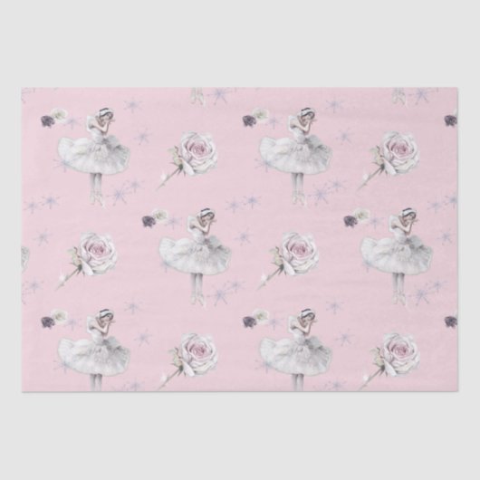Prima Ballerina Swan und Rose Seidenpapier (Vorderseite)