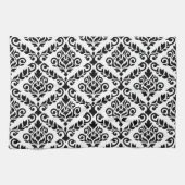 Prima Damask Big Ptn Black on White Handtuch (Horizontal)