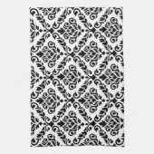 Prima Damask Big Ptn Black on White Handtuch (Vertikal)
