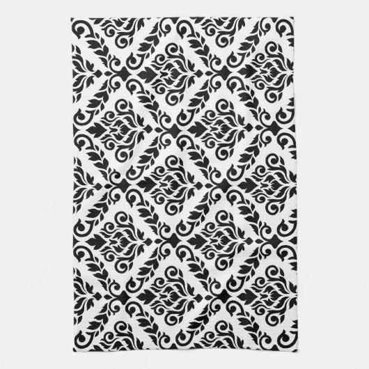 Prima Damask Big Ptn Black on White Handtuch (Vertikal)