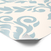Prima Damask Big Ptn Blue auf Cream Poster (Ecke)