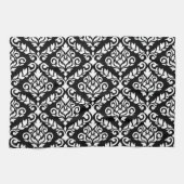 Prima Damask Big Ptn White auf Black Geschirrtuch (Horizontal)