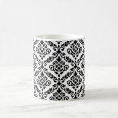 Prima Damask Muster Black auf Weiß Kaffeetasse (Mittel)