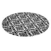 Prima Damask Muster Black auf Weiß Schneidebrett (Ecke)