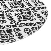 Prima Damask Muster Black auf Weiß Schneidebrett (Ecke)