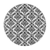 Prima Damask Muster Black auf Weiß Schneidebrett (Vorderseite)